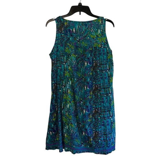 Biba Short Dress Kaftan Beach Cover Up V-Neck %100 Cotton Floral Print Size US M - Picture 4 of 9